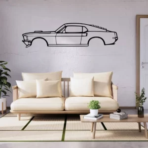 Ford Mustang Mach 1 1968 Side-View (Steel Wall Art)