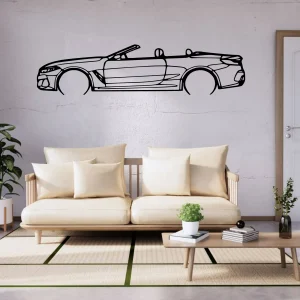 BMW 850i Cabrio Detailed Side-View (Steel Wall Art)