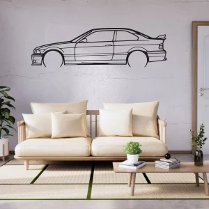 BMW E36 M3 DETAILED Side-View (Steel Wall Art)