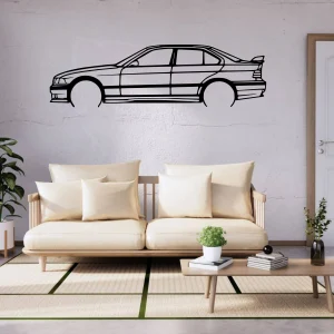 BMW E36 M3 SEDAN Side-View (Steel Wall Art)